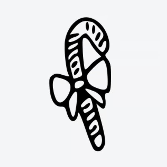 Candy Cane Bow Tattoo