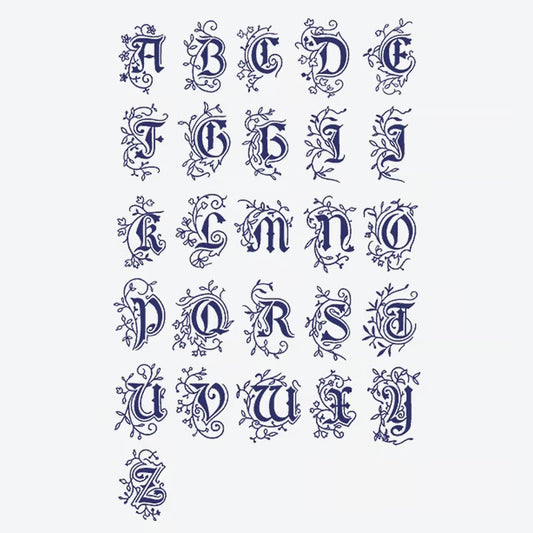 Floral Initials Alphabet Tattoo