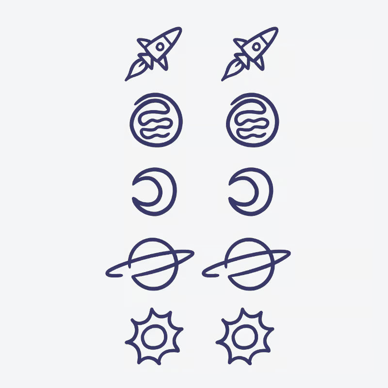 Rocket Moon Sun Planet Tattoo