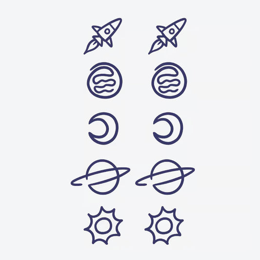Rocket Moon Sun Planet Tattoo