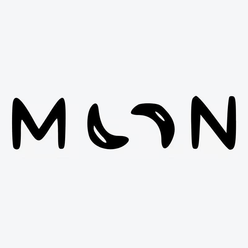 Moon Lettering Tattoo