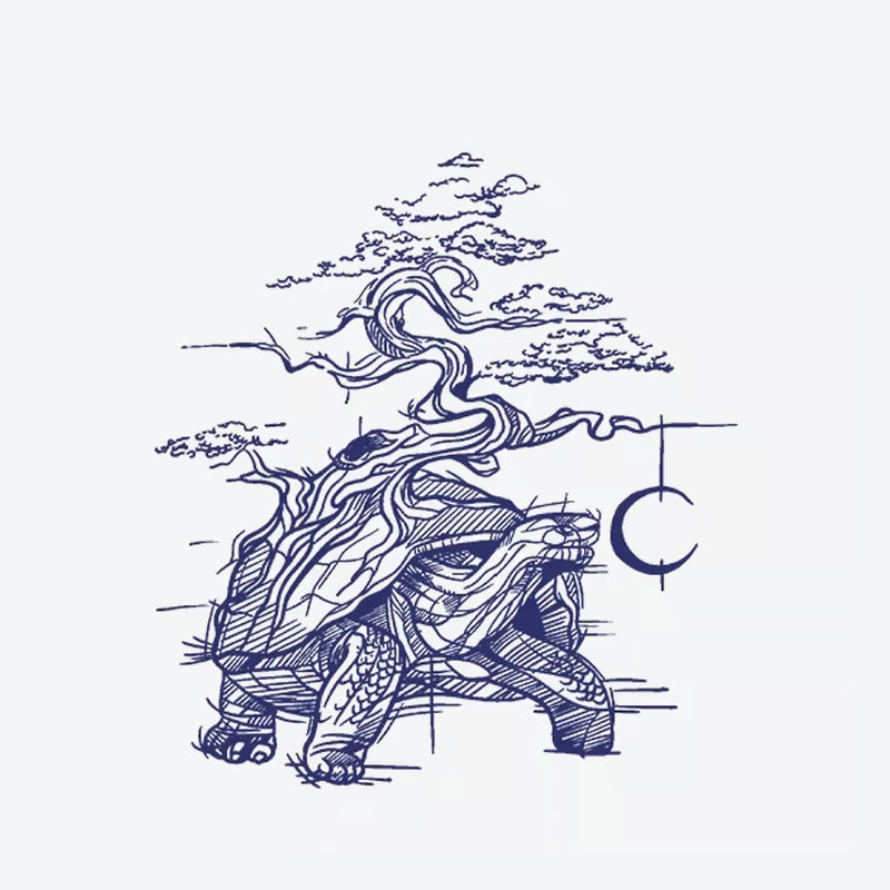 Tree Turtle Moon Tattoo