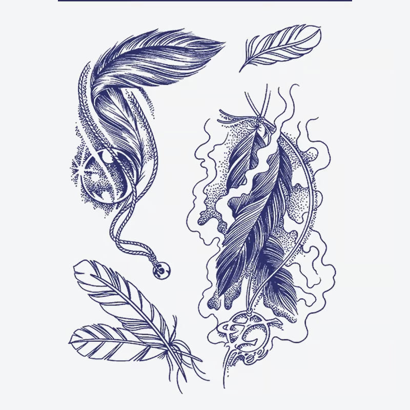 Feather Swirl Series Tattoo