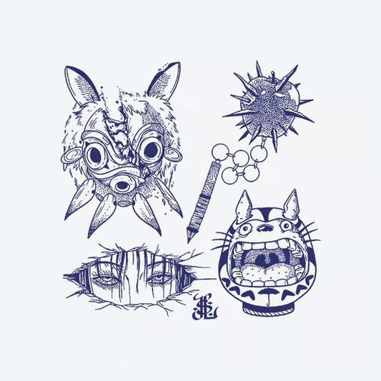 Wolf Mask Pufferfish Series Tattoo