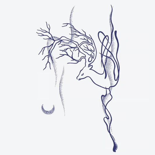 Deer Tree Branch Tattoo