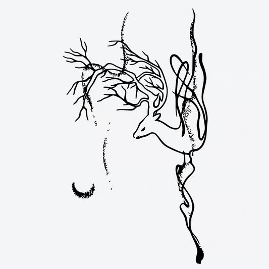 Deer Tree Branch Tattoo