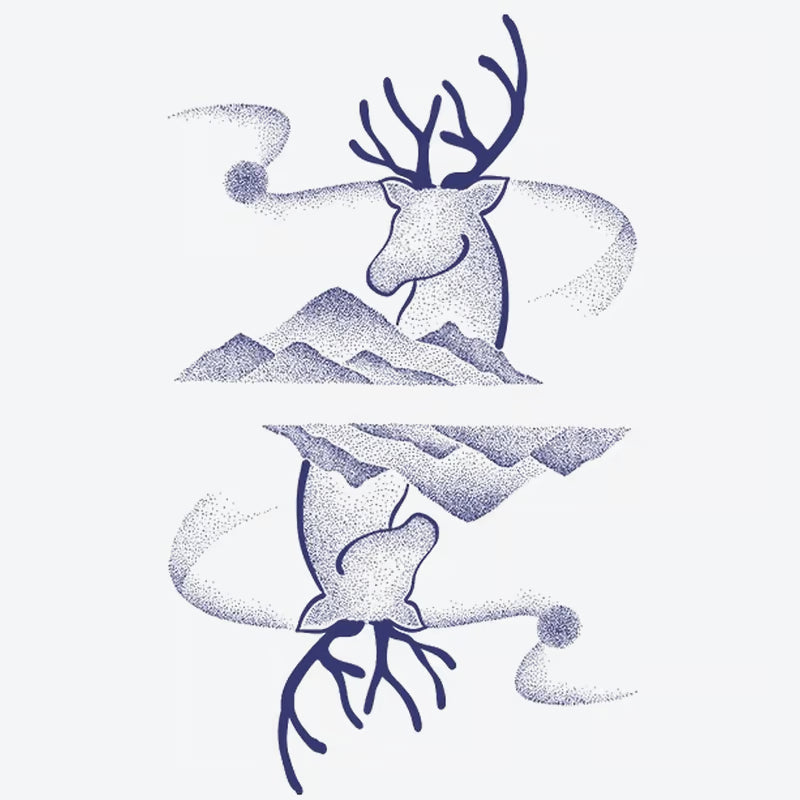 Deer Mountains Landscape Tattoo