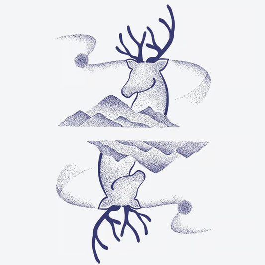 Deer Mountains Landscape Tattoo