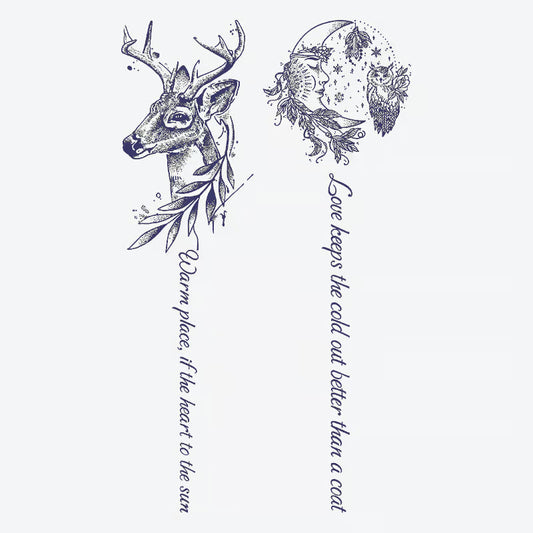 Deer Moon Owl Tattoo