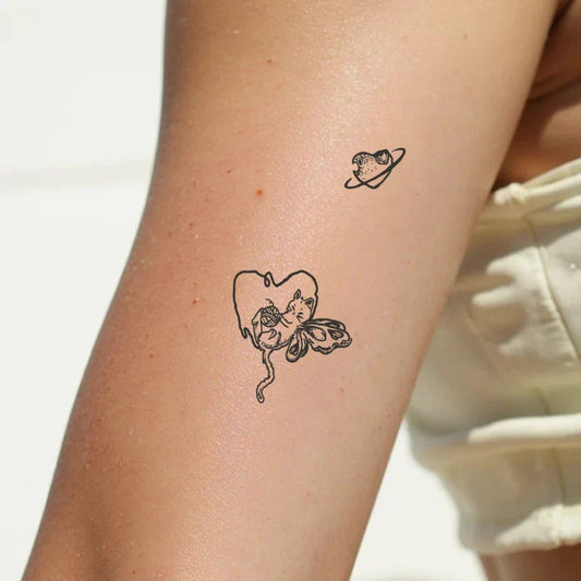 Kitten Dreaming of Butterfly Tattoo