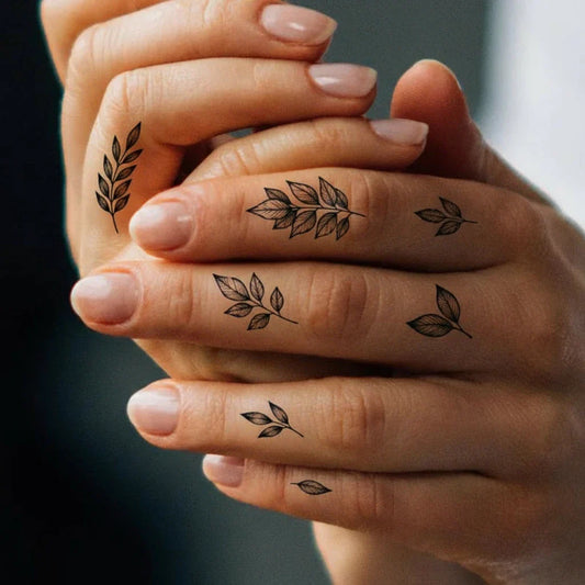 Leaf Finger Tattoo