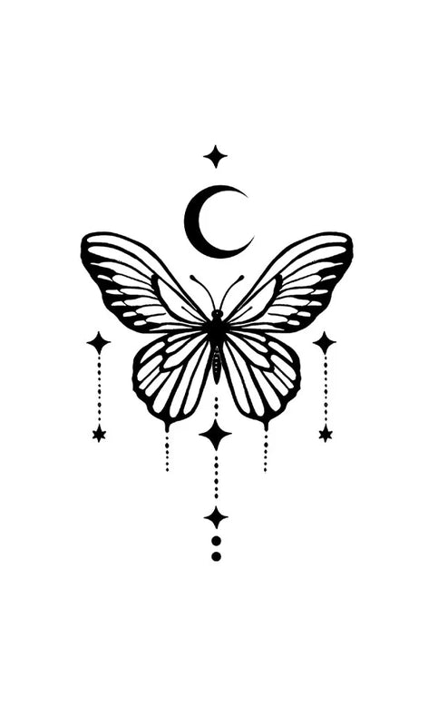 Moonlit Butterfly Tattoo