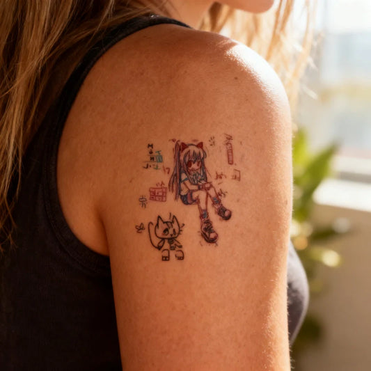 Neon Punk Girl Tattoo
