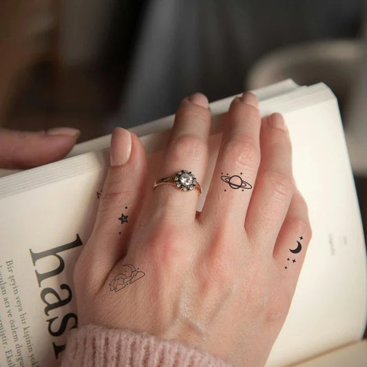 Planet Finger Tattoo