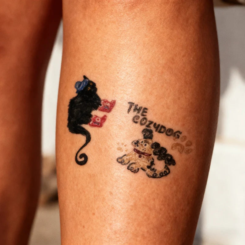 Puppy And Cat Tattoo