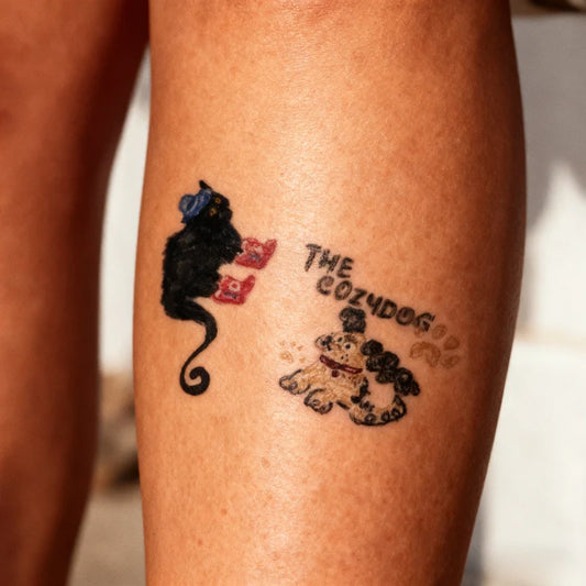 Puppy And Cat Tattoo