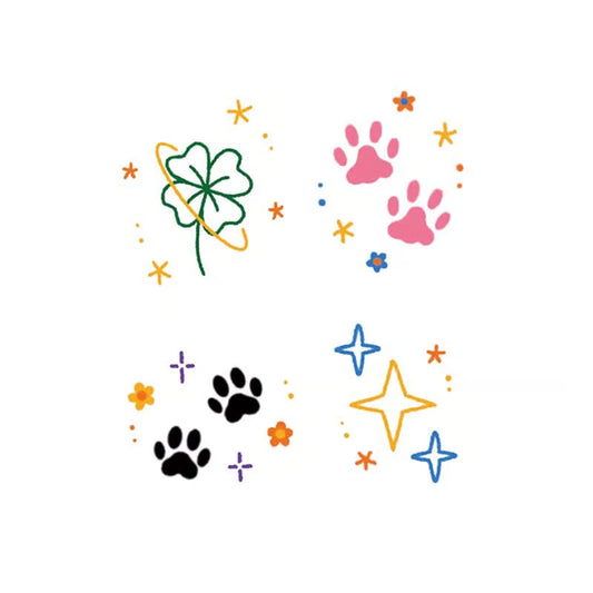 Paw Print Clover Series Tattoo