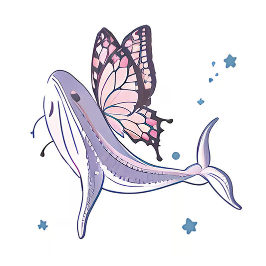 Whale Butterfly Tattoo