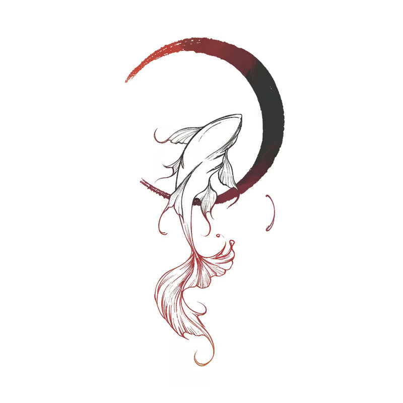 Koi Fish Moon Tattoo