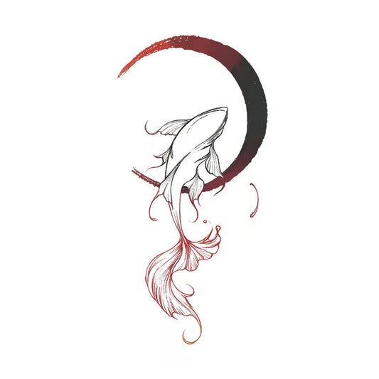 Koi Fish Moon Tattoo