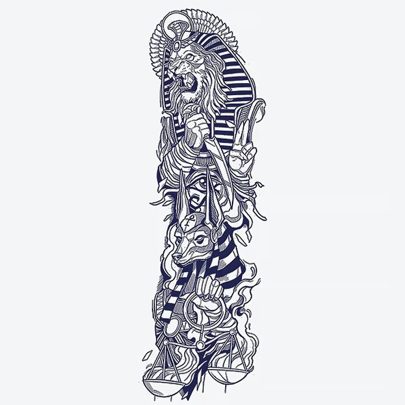 Lion Anubis Scale Tattoo Sleeve Tattoo