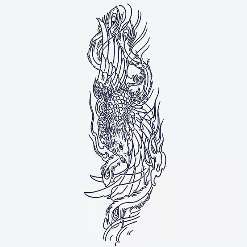 Phoenix Dragon Sleeve Tattoo