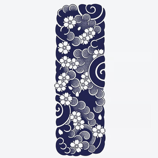 Cherry Blossom Wave Sleeve Tattoo