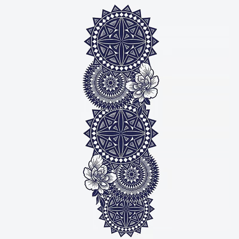 Geometric Floral Mandala Sleeve Tattoo