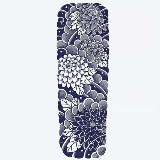 Floral Wave Patterns Sleeve Tattoo