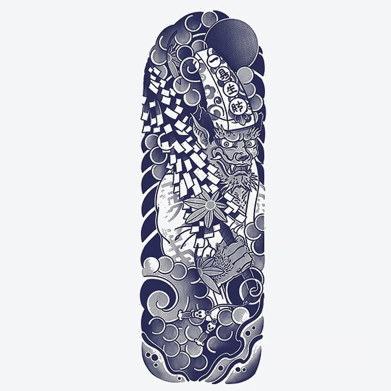 Demon Warrior Flower Tattoo Sleeve Tattoo