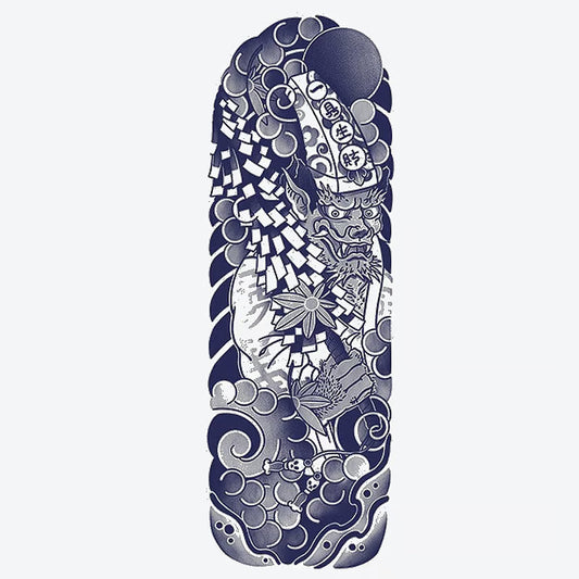 Demon Warrior Flower Tattoo Sleeve Tattoo