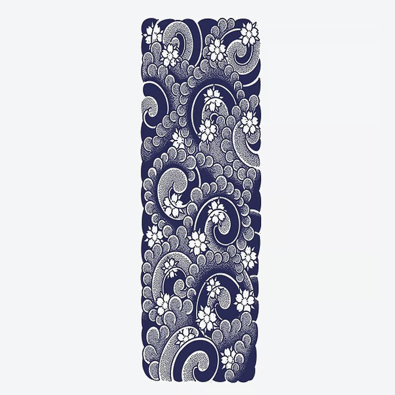 Floral Wave Pattern Sleeve Tattoo