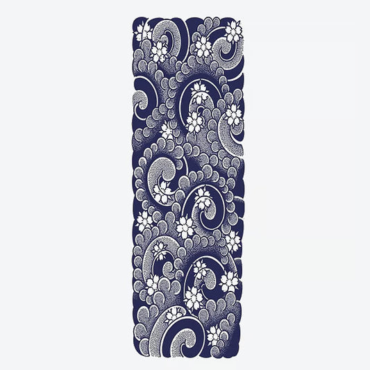 Floral Wave Pattern Sleeve Tattoo