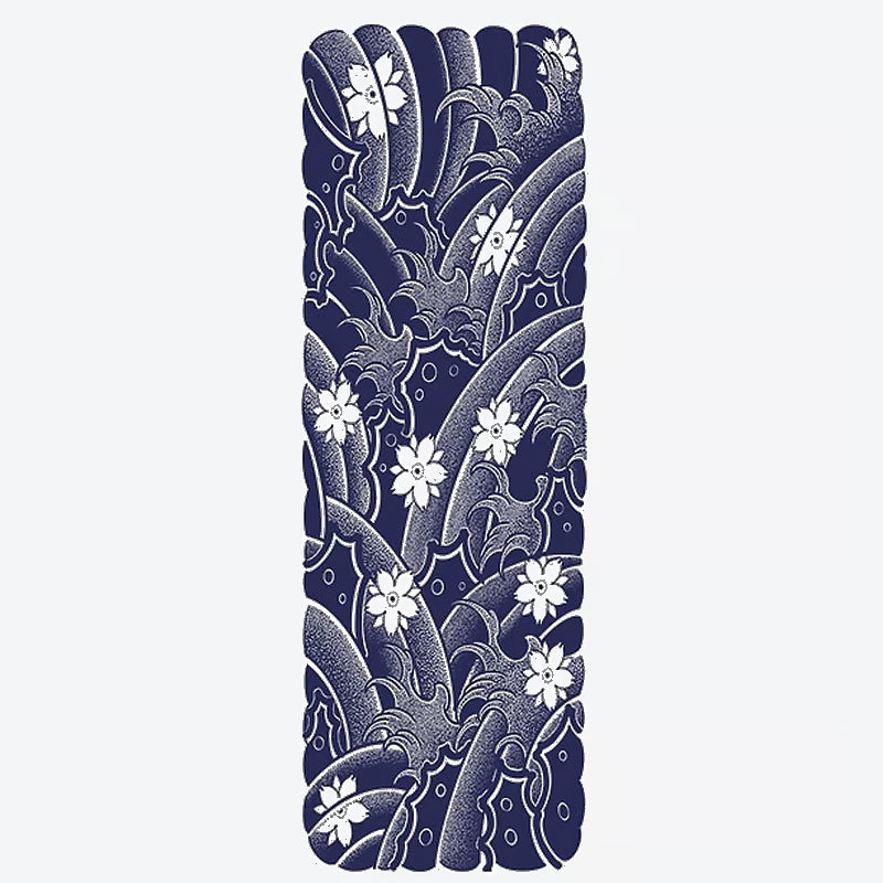 Floral Wave Design Sleeve Tattoo