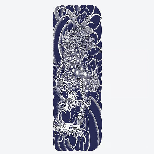 Dragon Wave Sleeve Tattoo