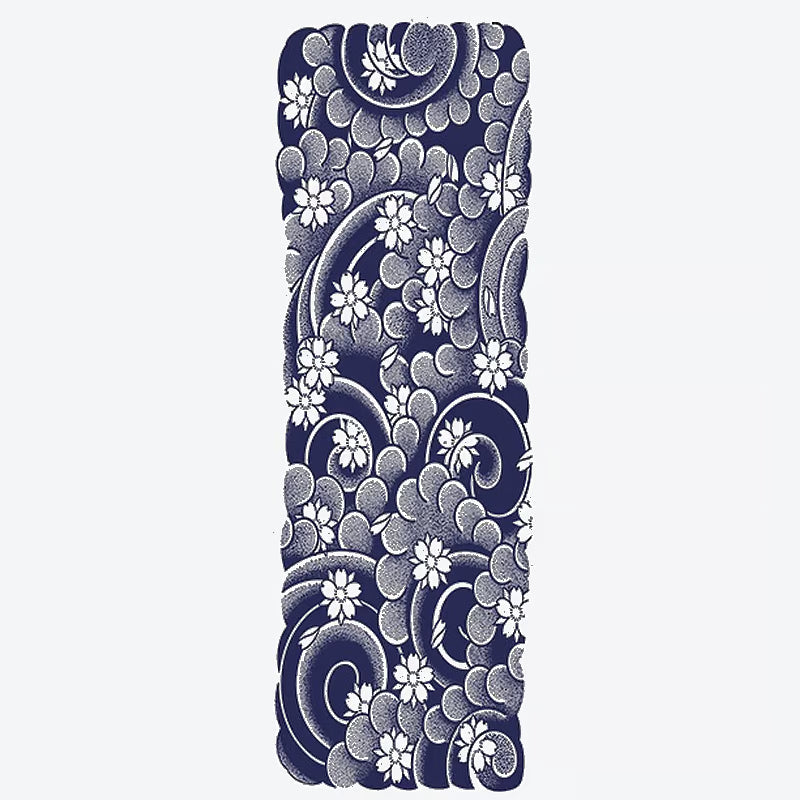 Floral Wave Design Sleeve Tattoo