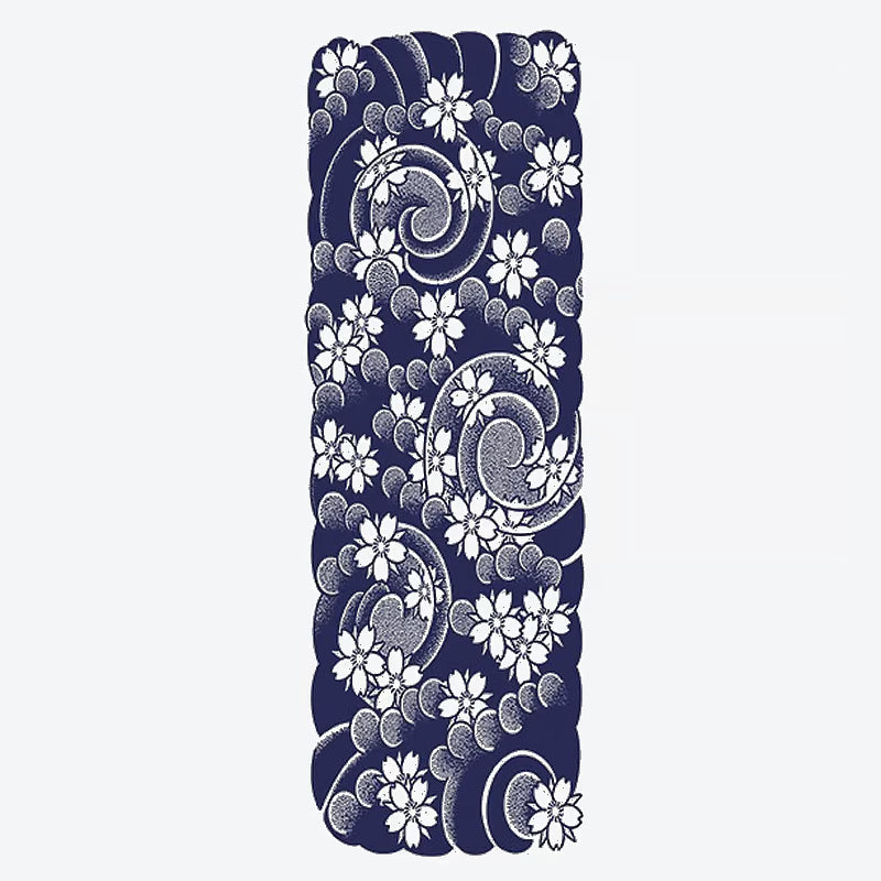Floral Wave Pattern Sleeve Tattoo