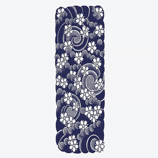 Floral Wave Pattern Sleeve Tattoo