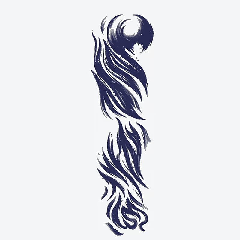 Swirling Waves Design Sleeve Tattoo