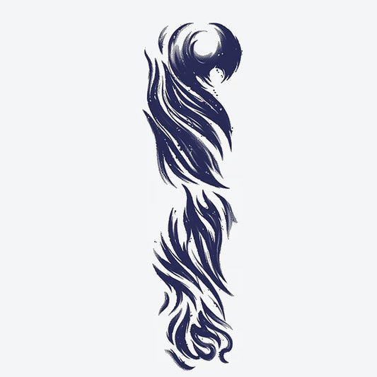 Swirling Waves Design Sleeve Tattoo