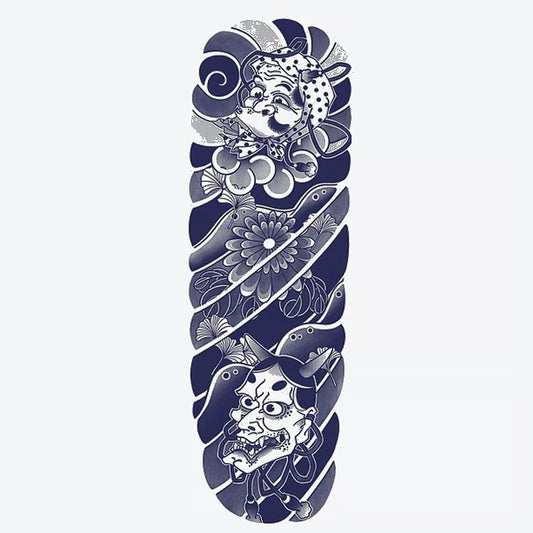 Clown Oni Floral Fish Sleeve Tattoo