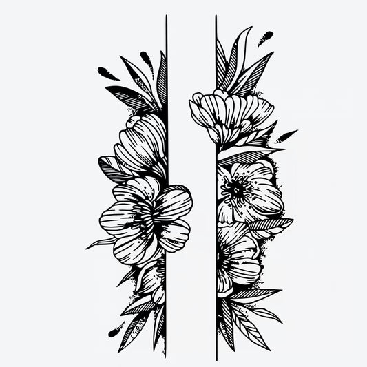 Floral Elegance Split Tattoo