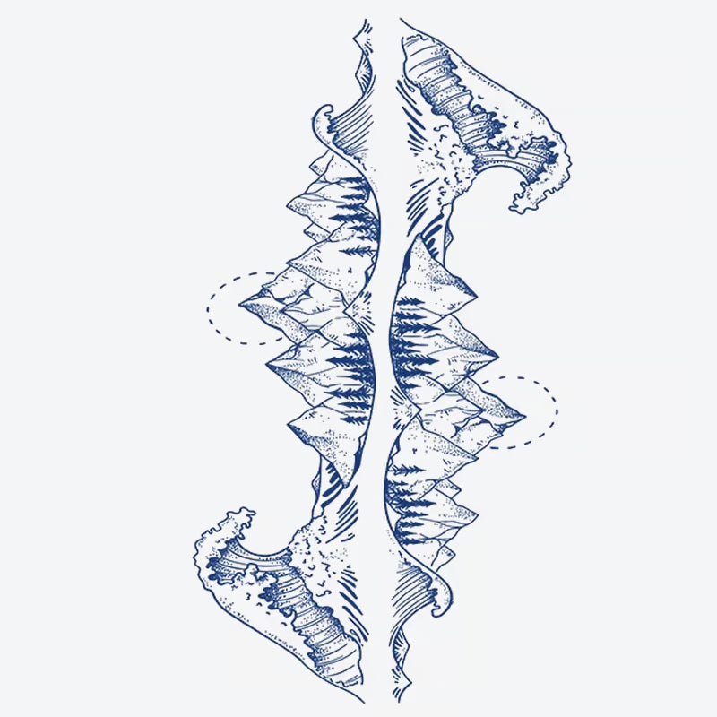 Mountain Ridge Spine Tattoo