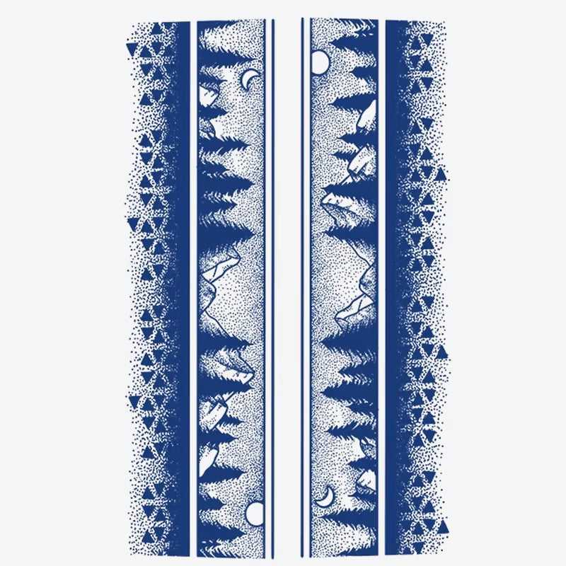 Mountain Landscape Stripes Tattoo