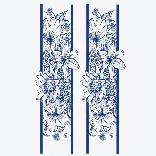 Floral Elegance Vertical Tattoo