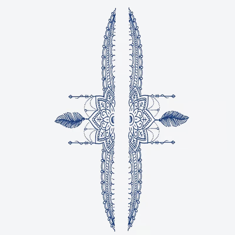 Floral Mandala And Feather Tattoo