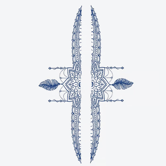 Floral Mandala And Feather Tattoo