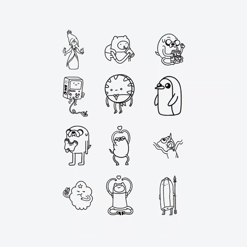 Adventure Time Finger Tattoo