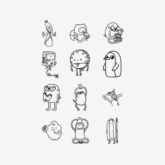 Adventure Time Finger Tattoo