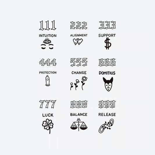 Numerology Symbol Finger Tattoo